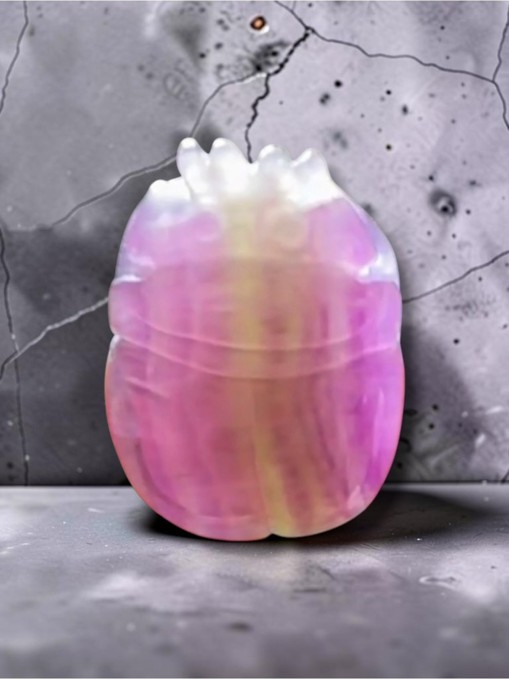 Rainbow Fluorite Crystal Beetle Scarab